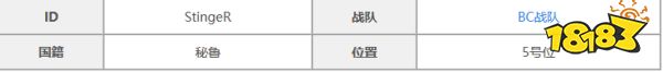 bc战队stinger是谁 BC战队StingeR个人资料简介