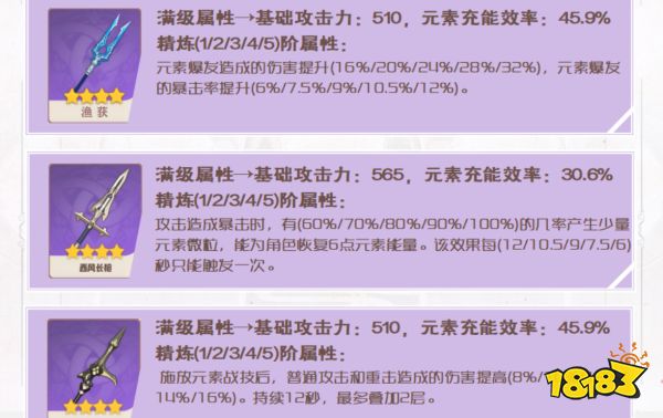原神香菱用什么武器比较好 香菱四星五星武器推荐