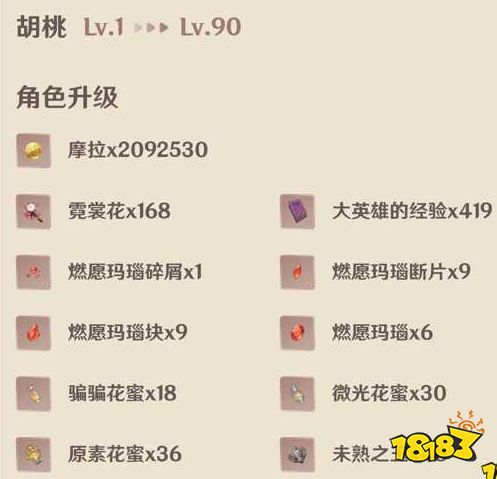 原神胡桃突破材料是什么 胡桃突破材料一览