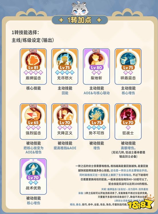出发吧麦芬剑士1转技能选择 剑士1转天赋养成攻略